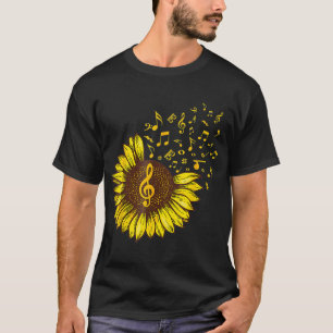 Sunflower Music Note Music Lover T-Shirt