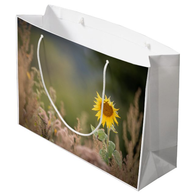 Sunflower Nature Photo Large Gift Bag (Back Angled)