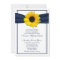 Sunflower Navy Blue Ribbon Wedding Invitation