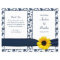 Sunflower Navy Damask Floral Wedding Program
