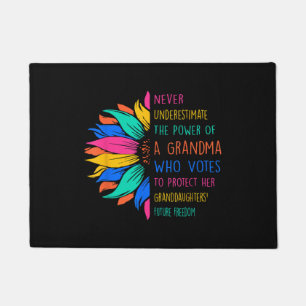Sunflower Never Underestimate The Power Of Grandma Doormat