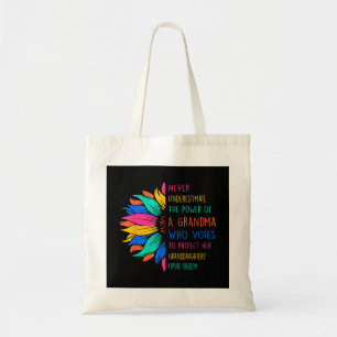Sunflower Never Underestimate The Power Of Grandma Tote Bag