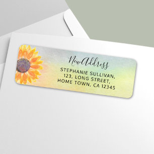 Sunflower New Address Return Address Label