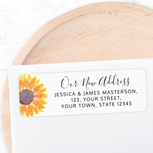 Sunflower New Home Return Address Label (Creator Uploaded)