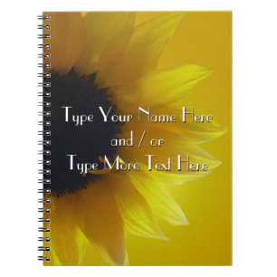 Sunflower Notebook Custom Flower Journal Notebook