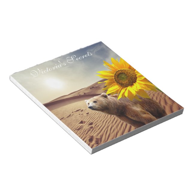 Sunflower Notepads, Bear Floral Notepad (Angled)