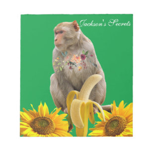 Sunflower Notepads, Monkey Floral Notepad