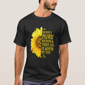 Sunflower Nurse Cute Nursing Mother's Day Women T-Shirt