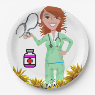 Sunflower Nurse Paper Plates