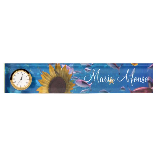 Sunflower Ocean Desk Nameplate (Front)