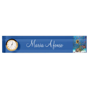 Sunflower Ocean Fish Desk Nameplate