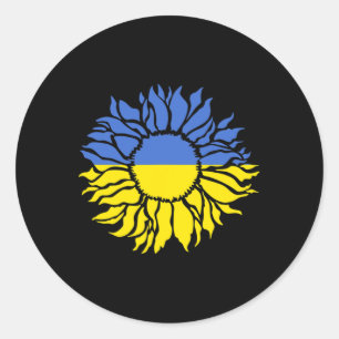 Sunflower Of Peace Ukraine - Ukraine Strong Clothi Classic Round Sticker