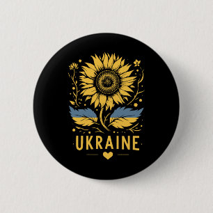 Sunflower Of Ukraine I Stand With Ukraine Peace Fo 6 Cm Round Badge