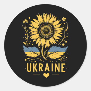 Sunflower Of Ukraine I Stand With Ukraine Peace Fo Classic Round Sticker