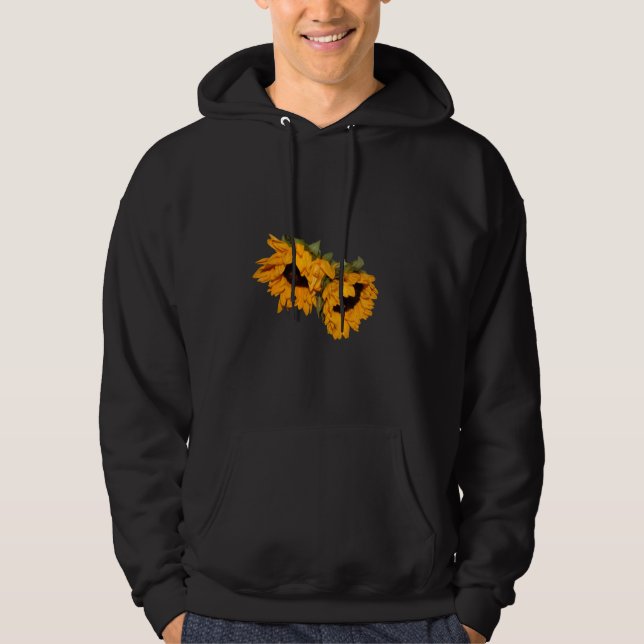 Sunflower on Black Hoodie (Front)