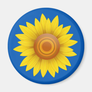 Sunflower on Blue Magnet