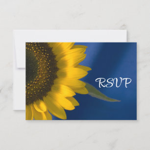 Sunflower on Blue Wedding RSVP