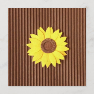 Sunflower on "Faux Textured Paper" Invitation