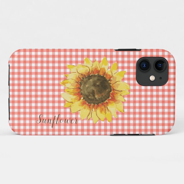 Sunflower on Gingham  Case-Mate iPhone Case (Back (Horizontal))