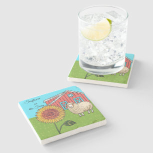 Sunflower on the Farm Stone Coaster