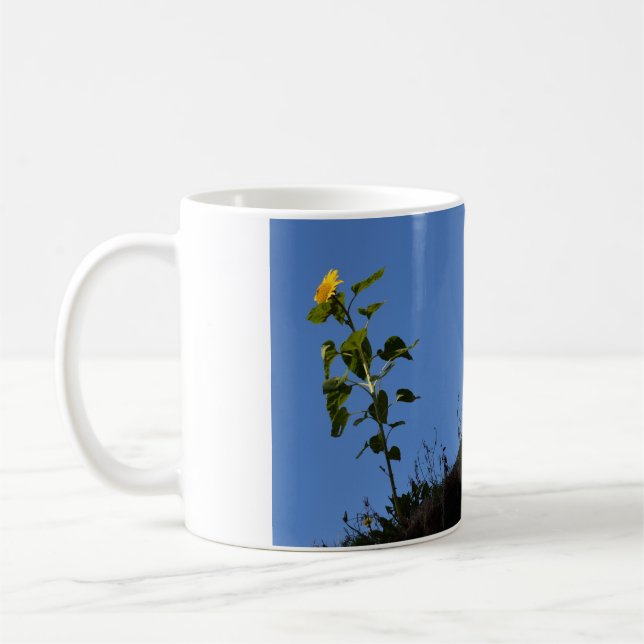 Sunflower on the roof. coffee mug (Left)