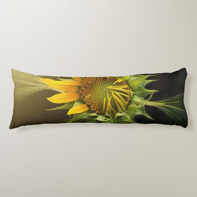 Sunflower Opening in Full Bloom Body Cushion (Front)