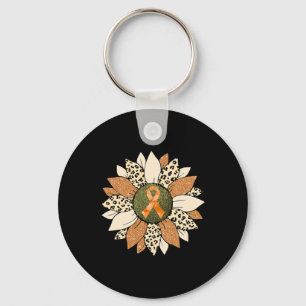 Sunflower Orange Crps Awareness Women Warrior  Key Ring