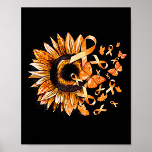 Sunflower Orange Multiple Sclerosis Awareness _1 Poster