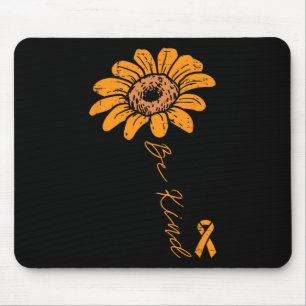 Sunflower Orange Ribbon Be Kind Leukaemia Cancer A Mouse Pad