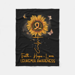 Sunflower Orange Ribbon Christian Leukaemia Awaren Fleece Blanket