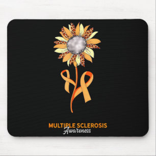 Sunflower Orange Ribbon Multiple Sclerosis Awarene Mouse Pad