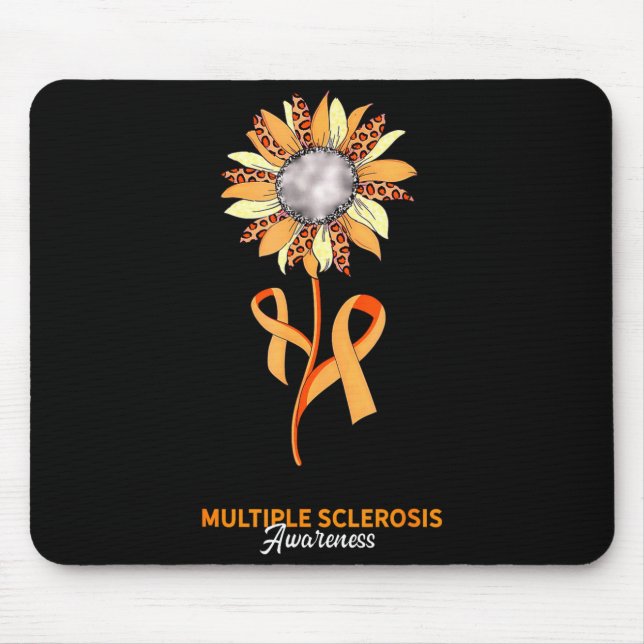 Sunflower Orange Ribbon Multiple Sclerosis Awarene Mouse Pad (Front)