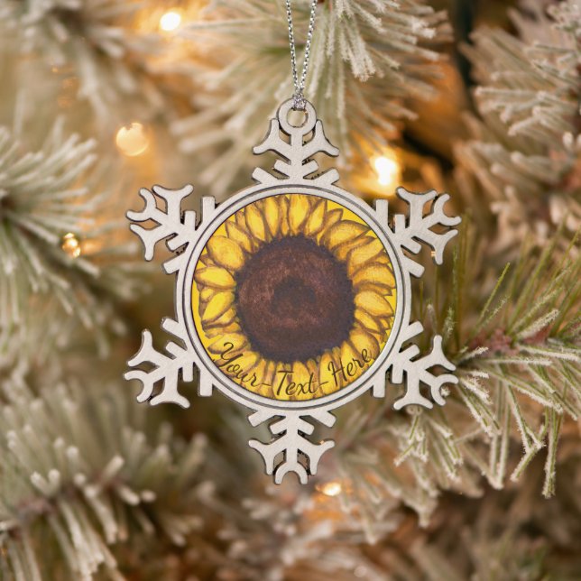 Sunflower Ornament Personalise Sunflower Gifts (Tree)
