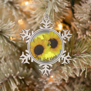 Sunflower Ornament Personalize Sunflower Gifts