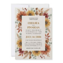 sunflower outdoor chic fall invitations