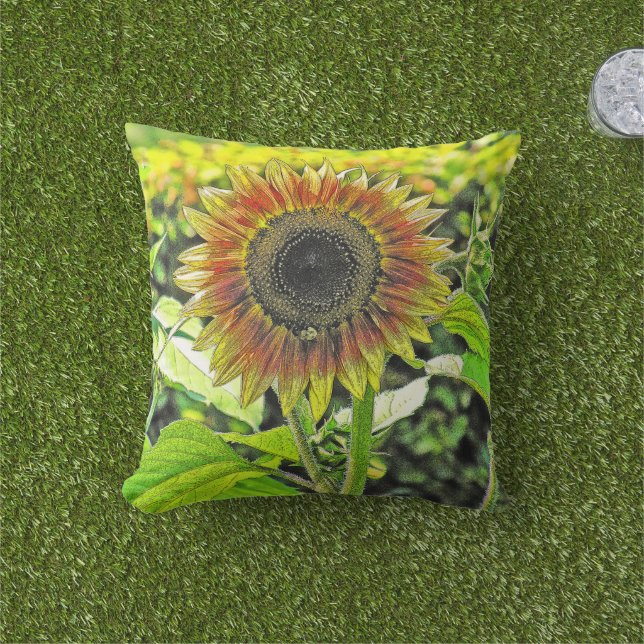 "SUNFLOWER" OUTDOOR THROW PILLOWS (Grass)