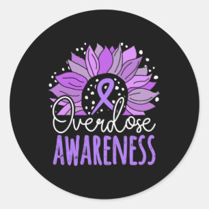 Sunflower Overdose Awareness 1  Classic Round Sticker