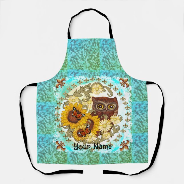 Sunflower Owl   Apron (Front)