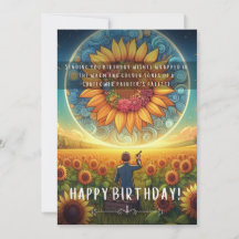 Sunflower Painter Birthday Flat Card