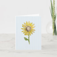 Sunflower Painting Blue Stripe