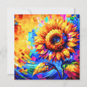 Sunflower Painting Vivid Colours Sunflower Power Invitation