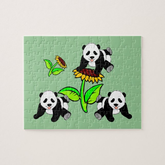Sunflower Pandas Jigsaw Puzzle (Horizontal)
