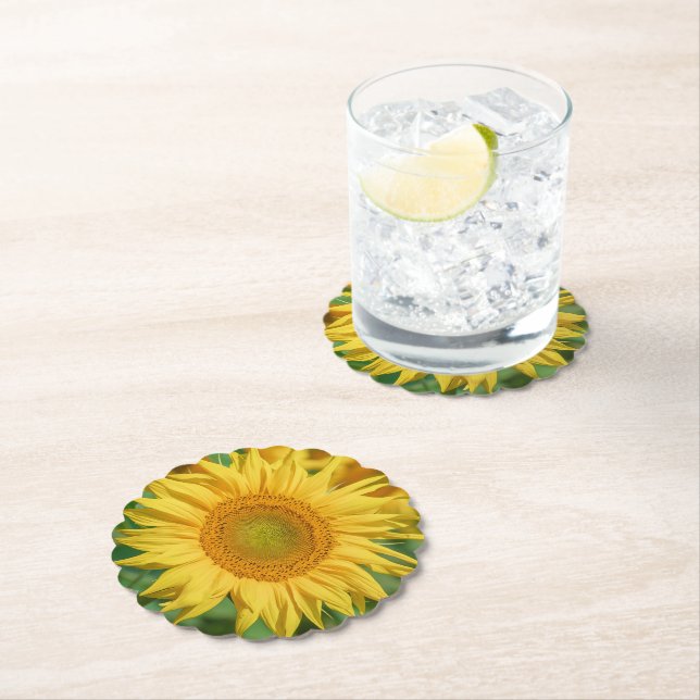 Sunflower Paper Coaster (Insitu)