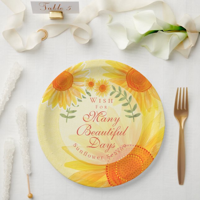 Sunflower  paper plate (Wedding)