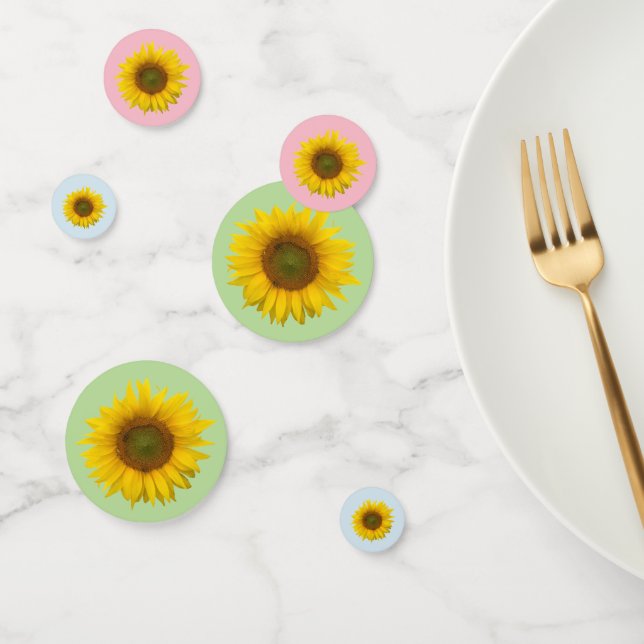 Sunflower Pastel Floral Table Confetti (Group)