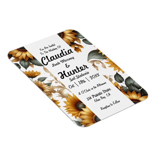 Sunflower Patch Invitation Magnet (Right Side)