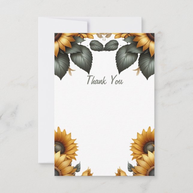 Sunflower Patch Thank You Card (Front)
