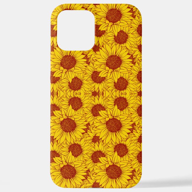Sunflower Pattern – Bright Yellow Floral Aesthetic iPhone Case (Back)