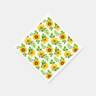 Sunflower Pattern Country Farmhouse Birthday Party Napkin
