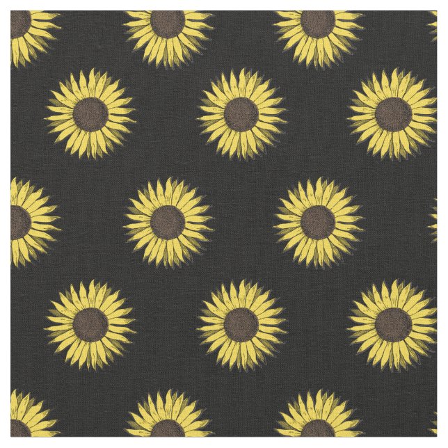 sunflower pattern fabric (Close Up)